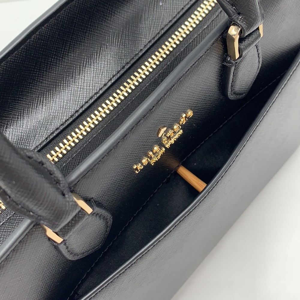 KATE SPADE Madison Saffiano Leather Small Satchel BLACK COLOR - Picture 10 of 14